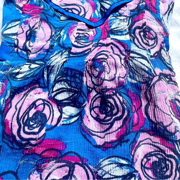 Modern Floral Print Spaghetti Strap Blouse INC International Concepts Size 2 - Picture 8 of 15